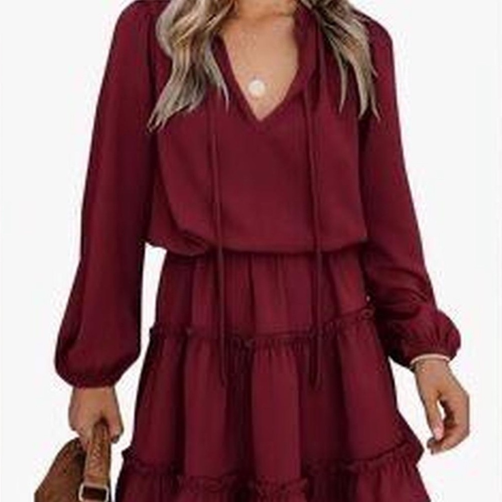 Vici Deep Red Long Sleeve Dress